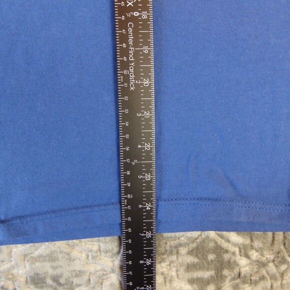 Vintage La Flame Shirt Mens Medium Blue Short Sleeve V Neck Single Stitch - Picture 6 of 9